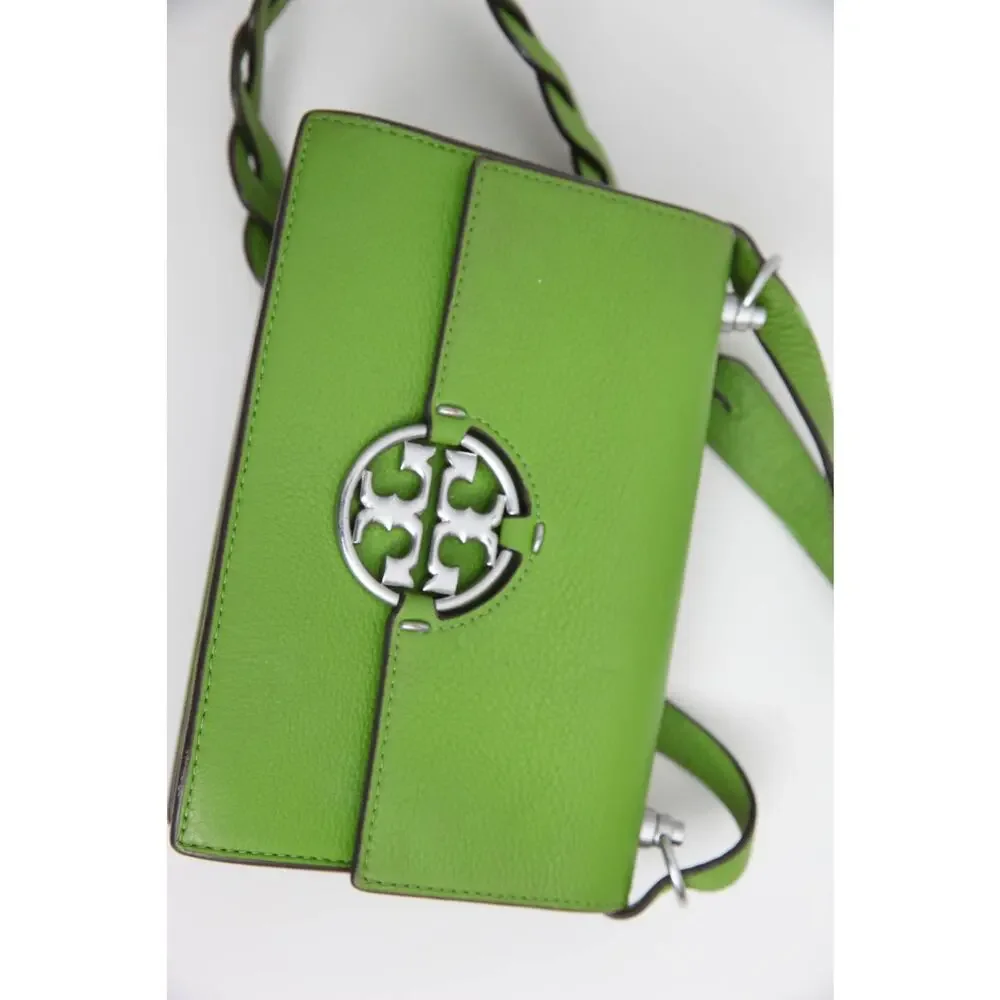 Tory Burch Wheatgrass Small Miller Flap Shoulder Bag in Green